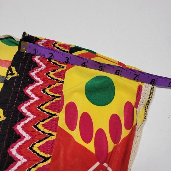 SUMMER Red Maxi Cover up Abstract Print Cap Sleeve Casual Comfy Long Dress - Picture 13 of 13